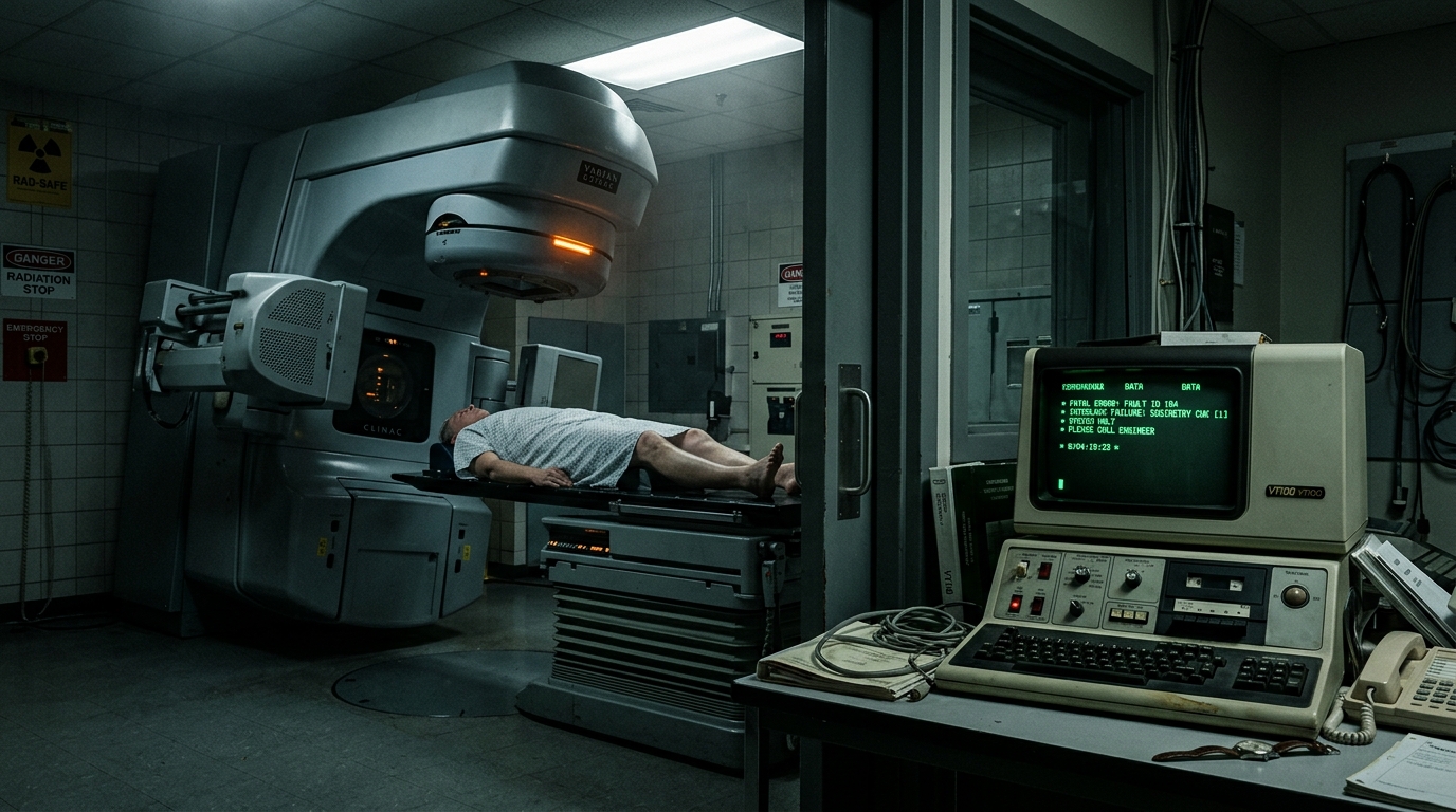 Therac-25 Radiation Overdose: How a Race Condition, Counter Overflow, and Missing Hardware Interlocks Caused a Safety-Critical Failure